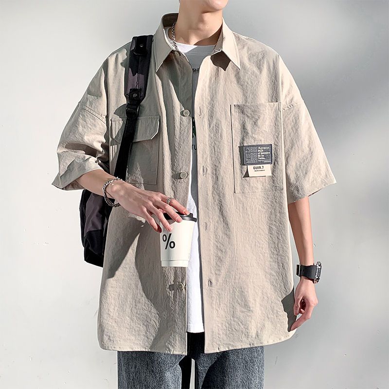 Men’s Ice Silk Pleated Shirt – Summer Casual Trend