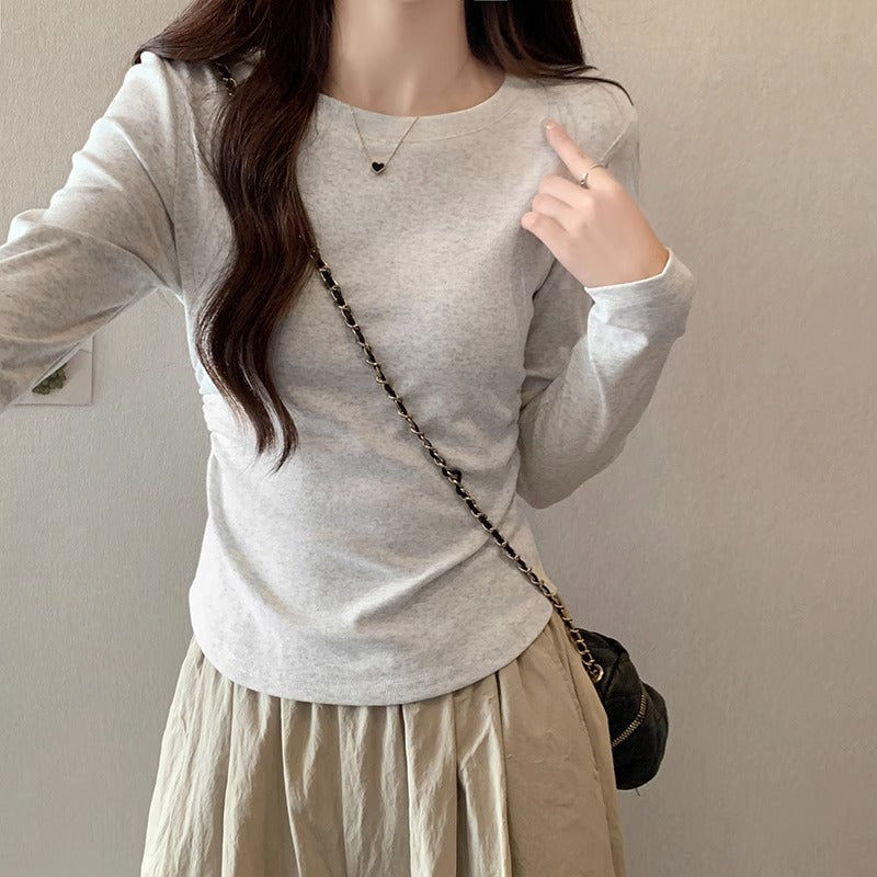 Cotton Fleece Asymmetrical Winter Women Top