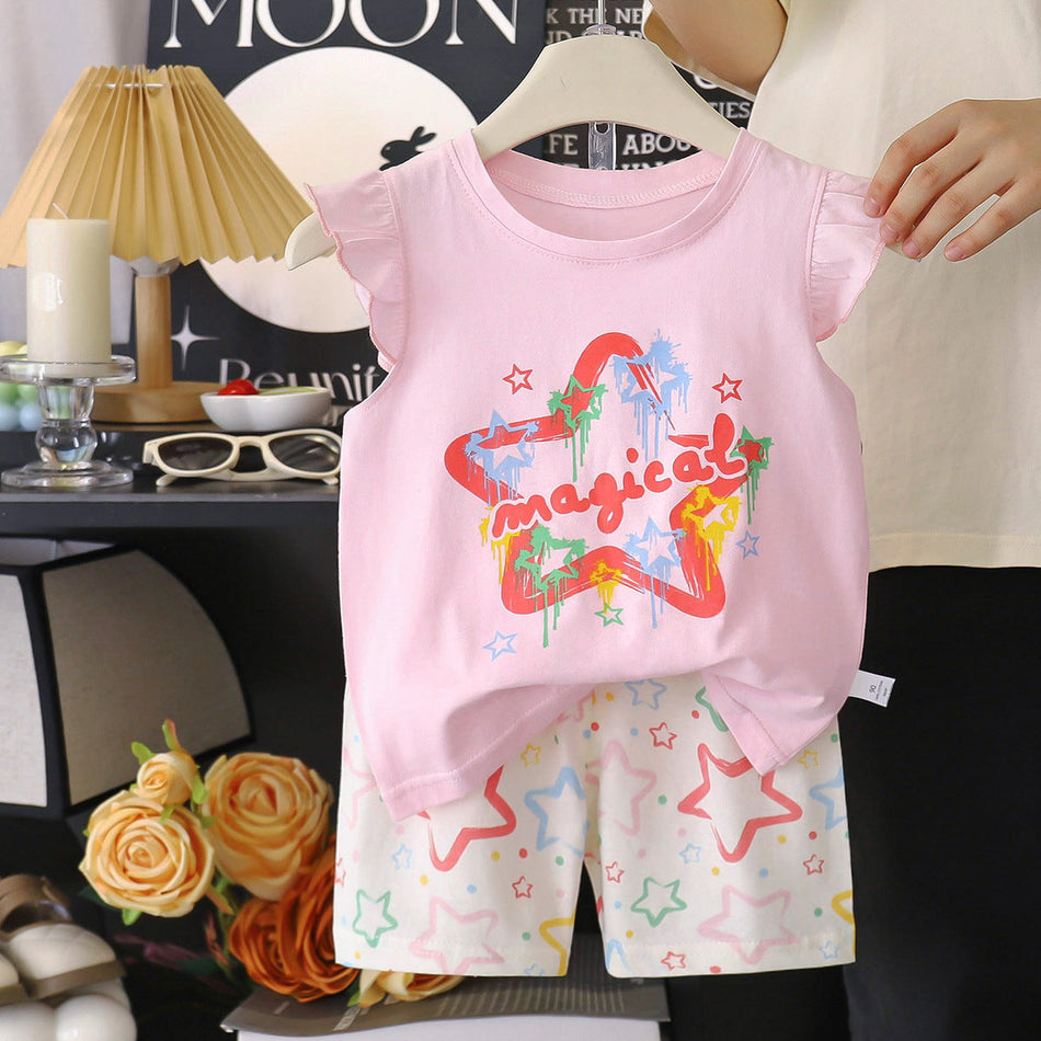 Kids Korean-Style Summer Vest Set 2026 Cotton