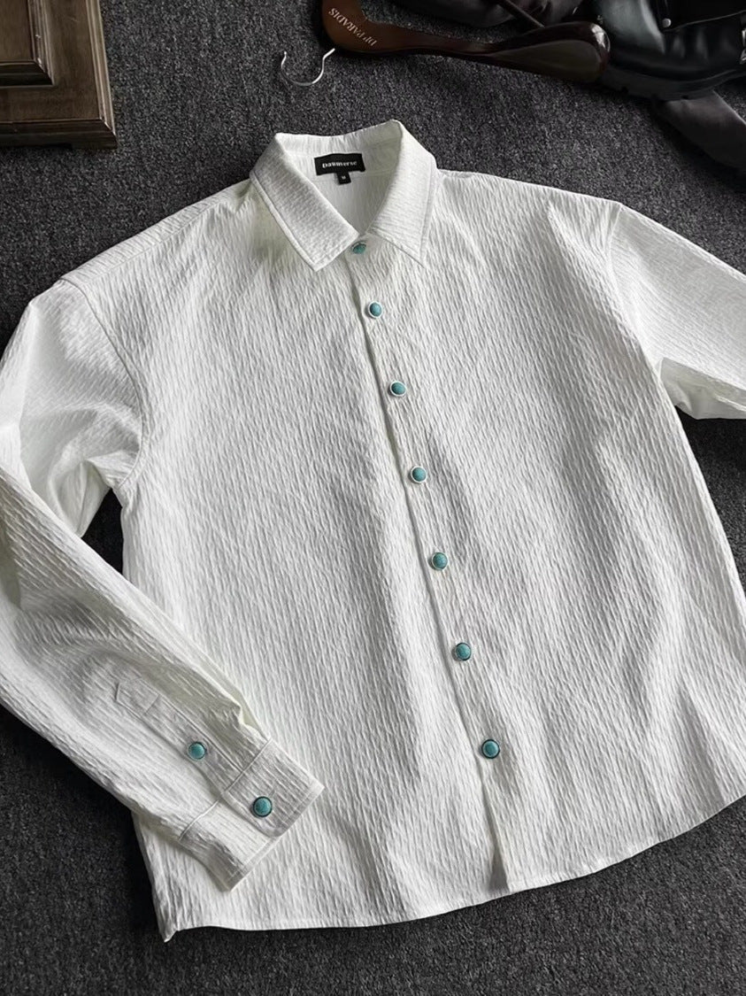 Men’s Old Money Style White Shirt – Premium Pleated