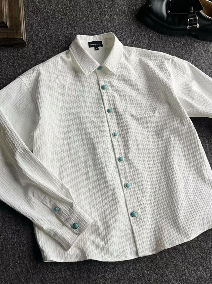 Men’s Old Money Style White Shirt – Premium Pleated