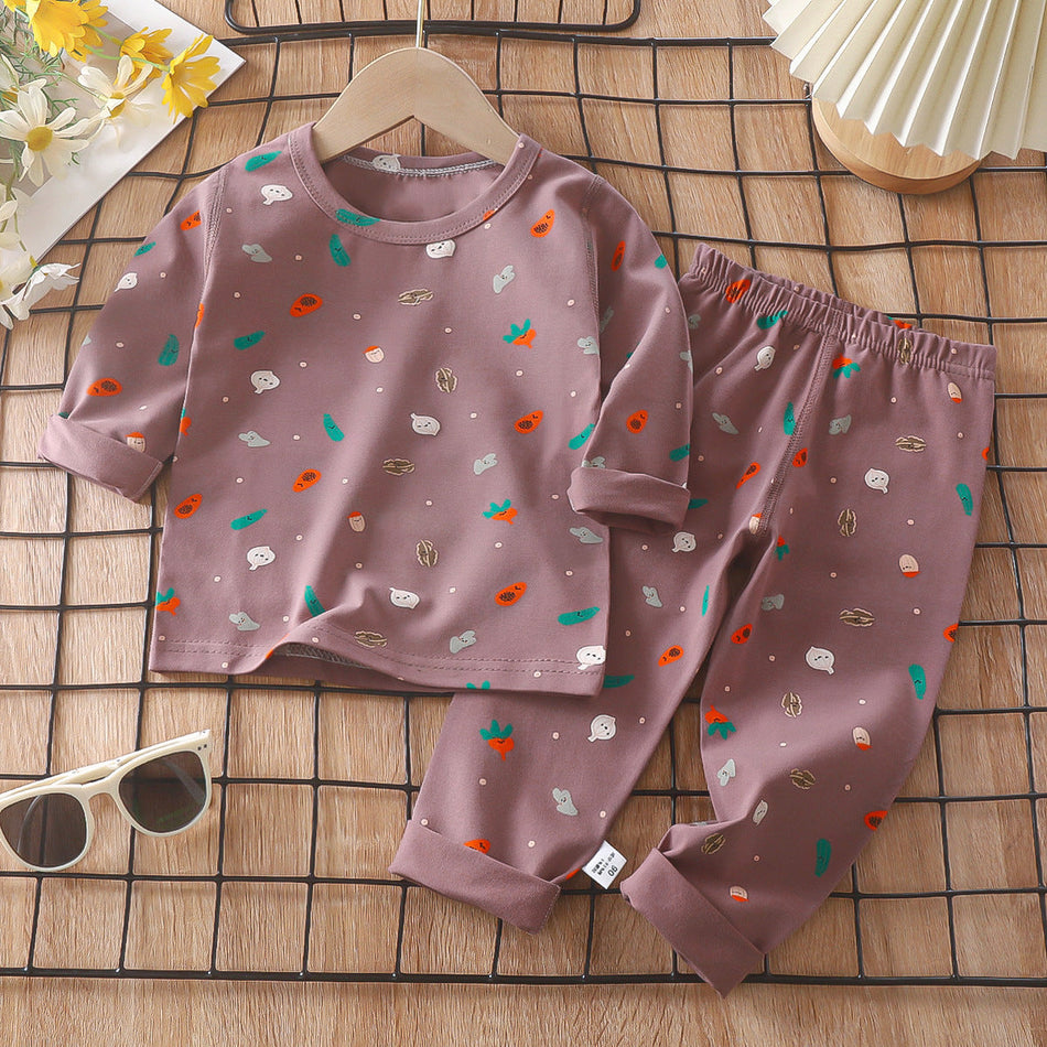 Kids Spring & Autumn Pajamas Set 2026 Cotton Lycra