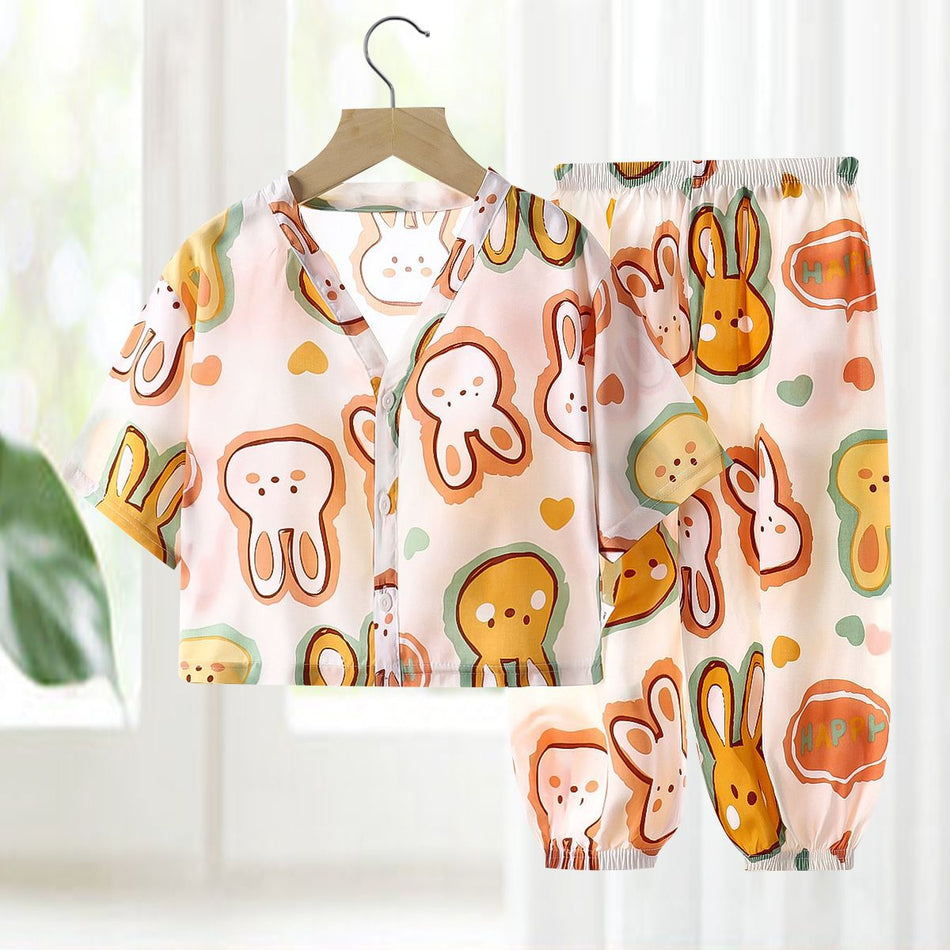 Kids Cotton Silk Summer Pajamas Set 2026 Two-Piece