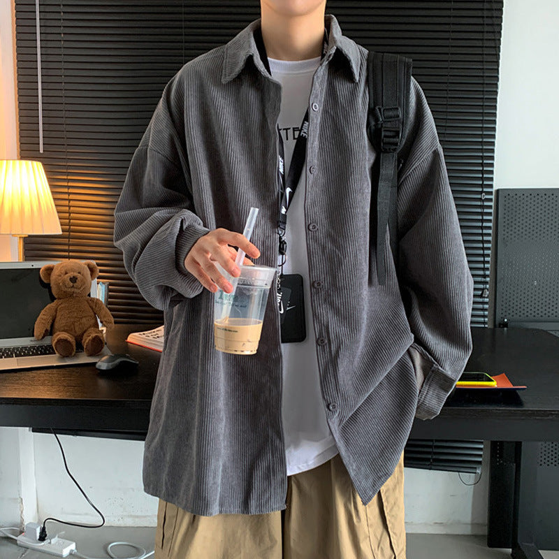 Men’s Corduroy Shirt Jacket – Retro Korean Style
