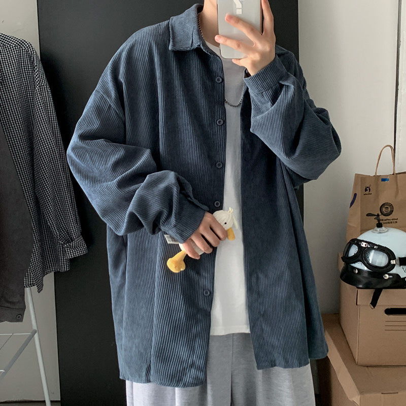 Men’s Corduroy Shirt Jacket – Retro Korean Style