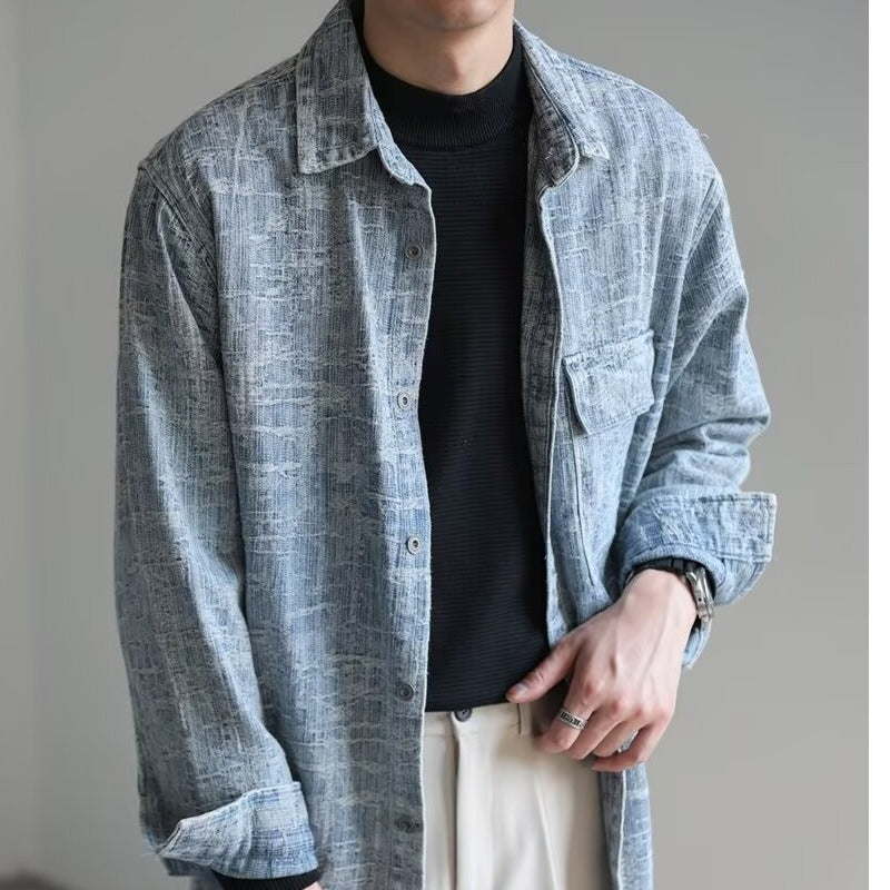 Men’s Blue Denim Jacket Shirt – Chanel Style