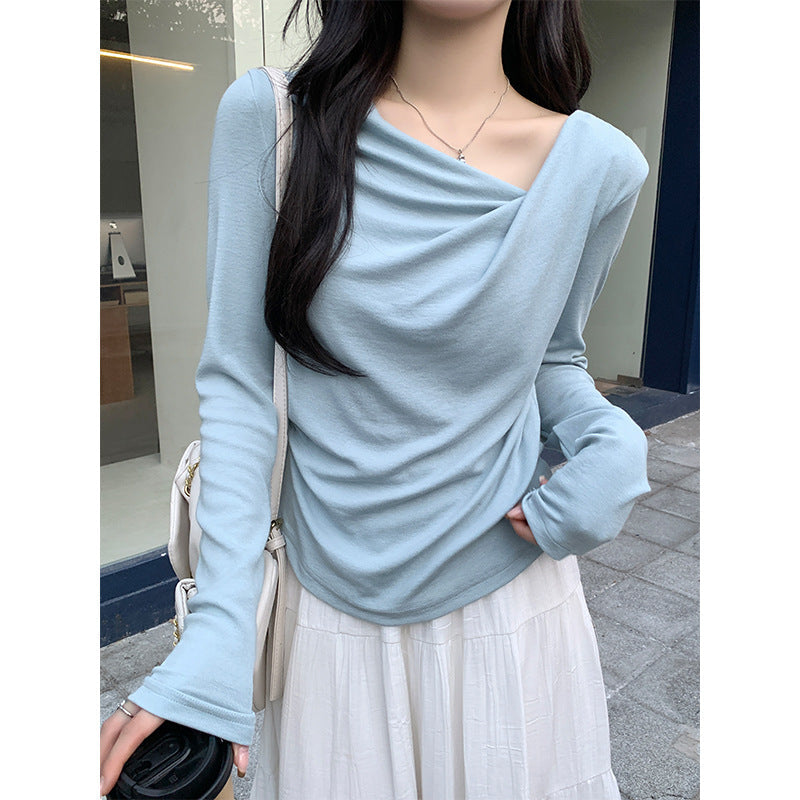 French Off-Shoulder Knit Slim Winter Women Top