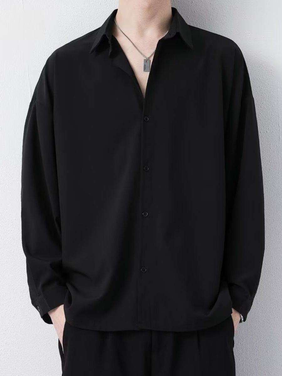 Men’s Drapey Korean Shirt – Trendy Casual Style