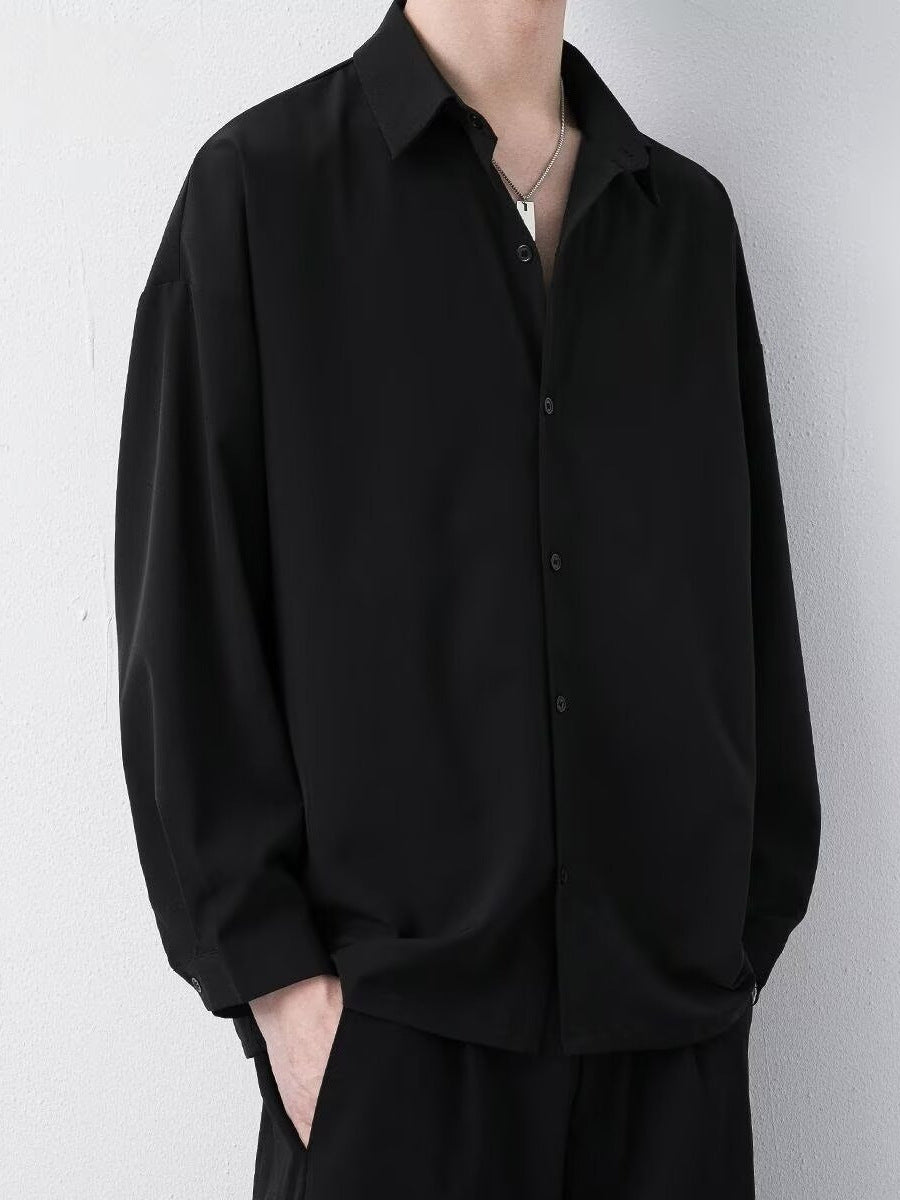 Men’s Drapey Korean Shirt – Trendy Casual Style