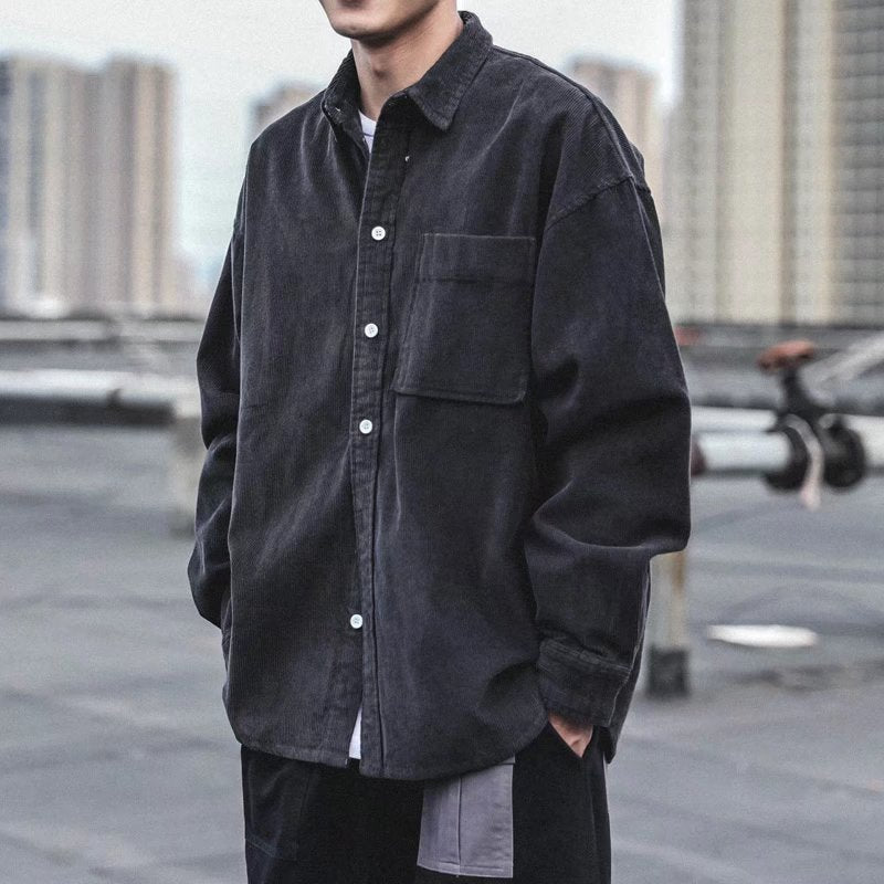 Men’s Vintage Corduroy Shirt – Japanese Style Jacket