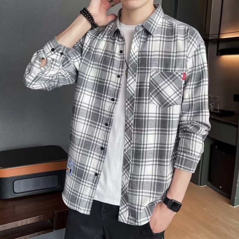 Men’s Hong Kong Style Plaid Shirt