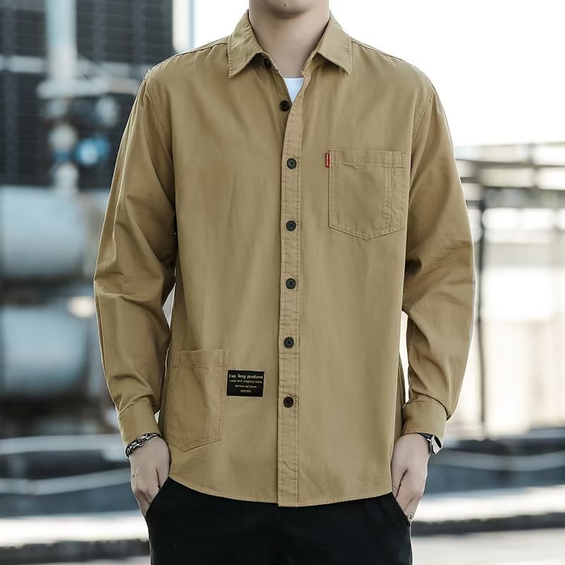 Casual shirt men's long-sleeved cotton workwear men's shirt