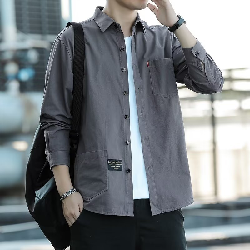 Casual shirt men's long-sleeved cotton workwear men's shirt