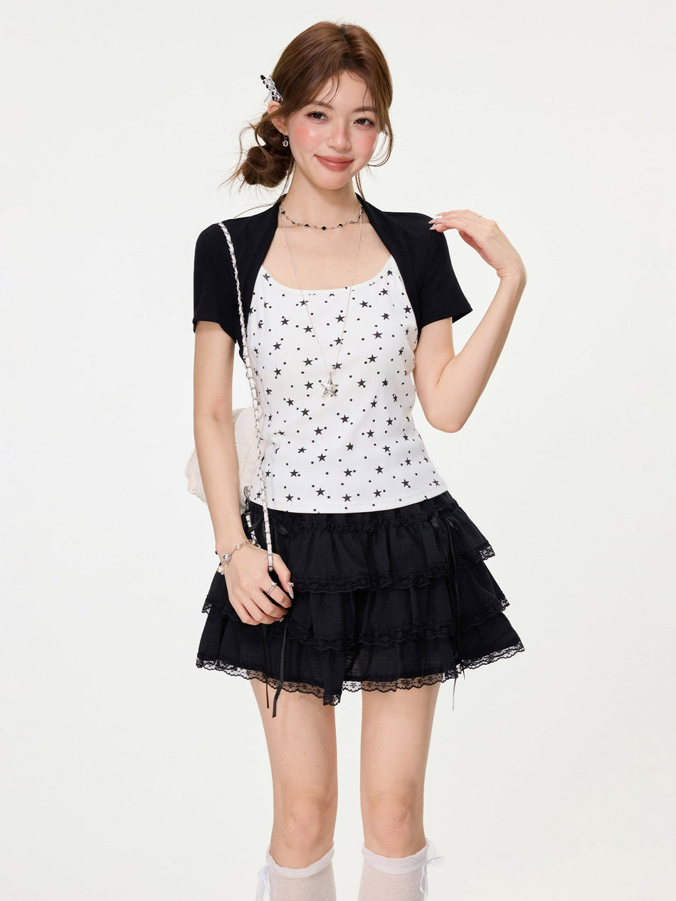 Hot Girl Contrast Stitch Slim T-Shirt Women 2026