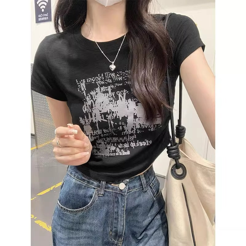 Sweet High Waist Slim Women T-Shirt Summer 2026