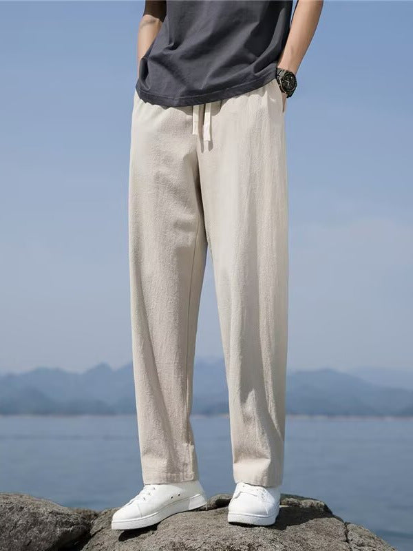 Men’s Linen Trousers – Summer Breathable Wide-Leg
