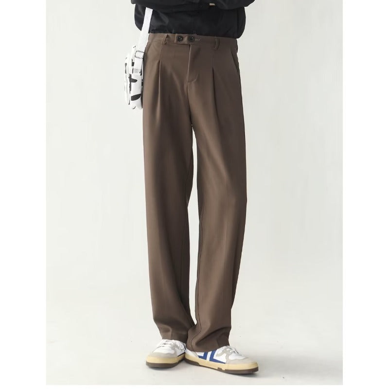 Men’s Wide-Leg Suit Pants – Hong Kong Style Draping