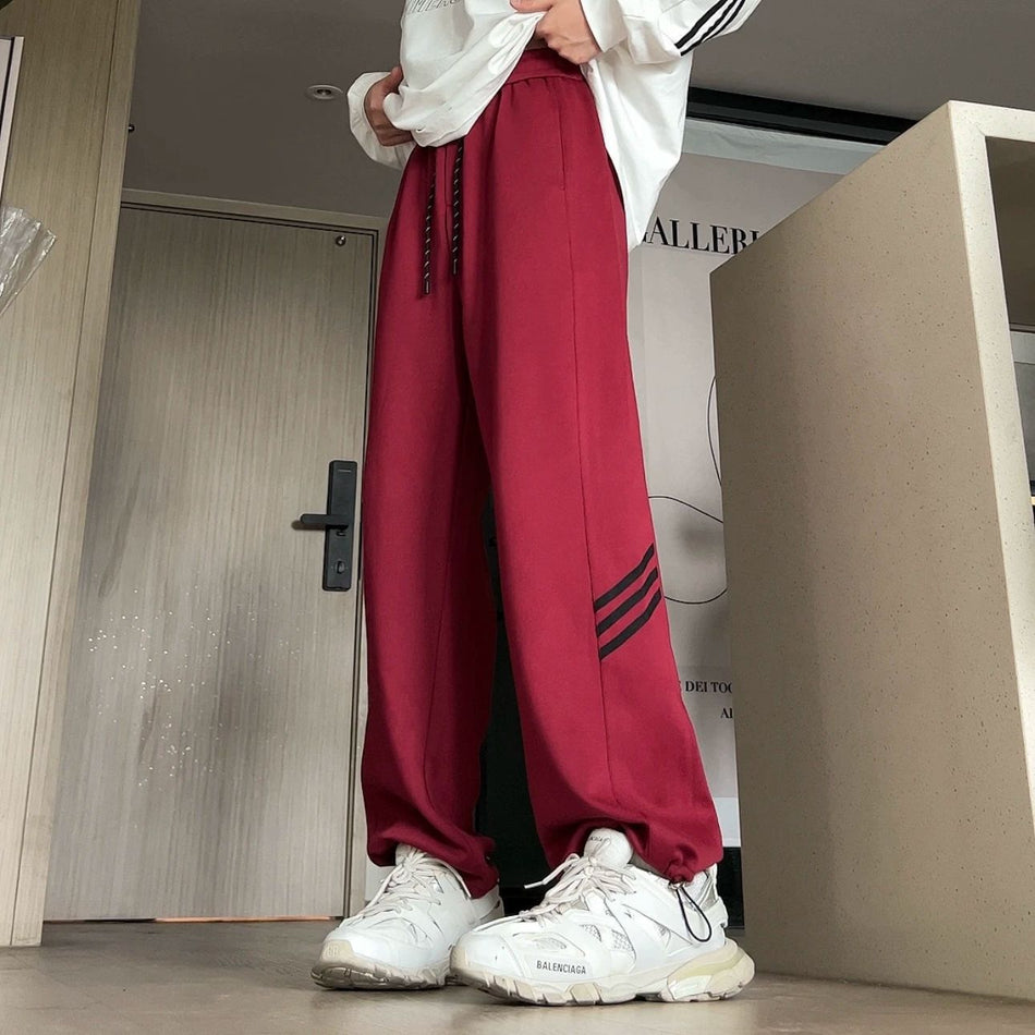 Men’s Striped Jogger Pants – Heavyweight Casual Drawstring Pants
