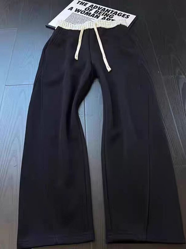 Men’s Drawstring Wide-Leg Pants – Casual Sports Style