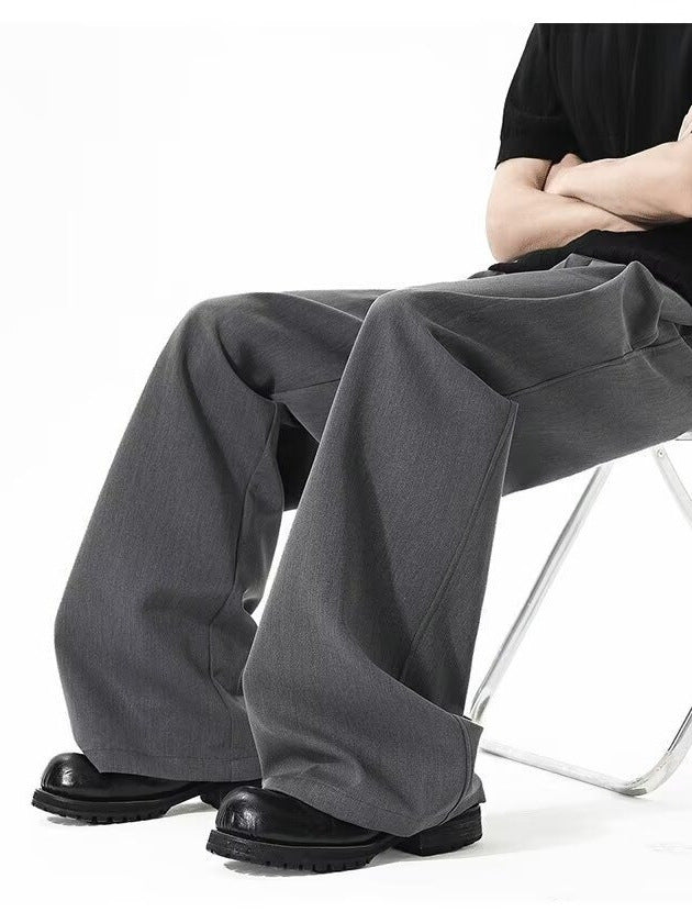 Men’s American Pleated Wide-Leg Pants – Retro Street Style