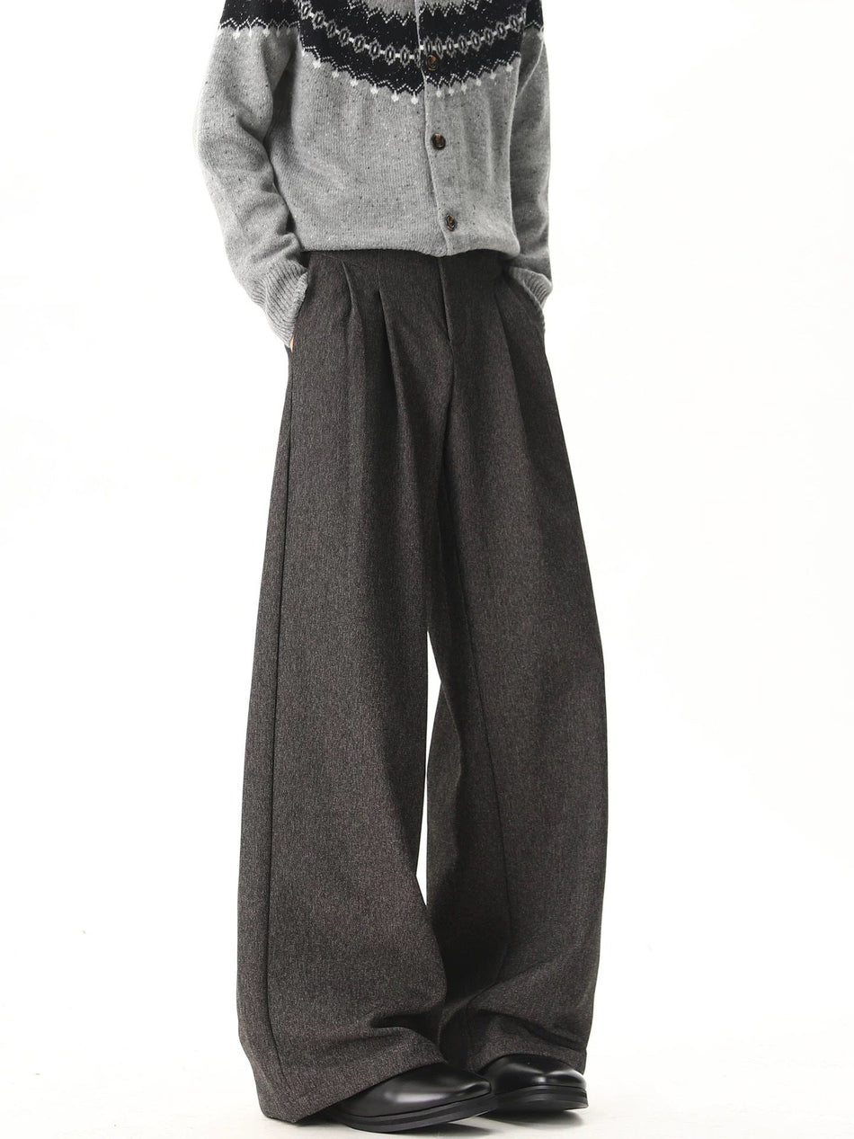 Men’s Old Qian Style Pants – Cleanfit Wide-Leg Casual