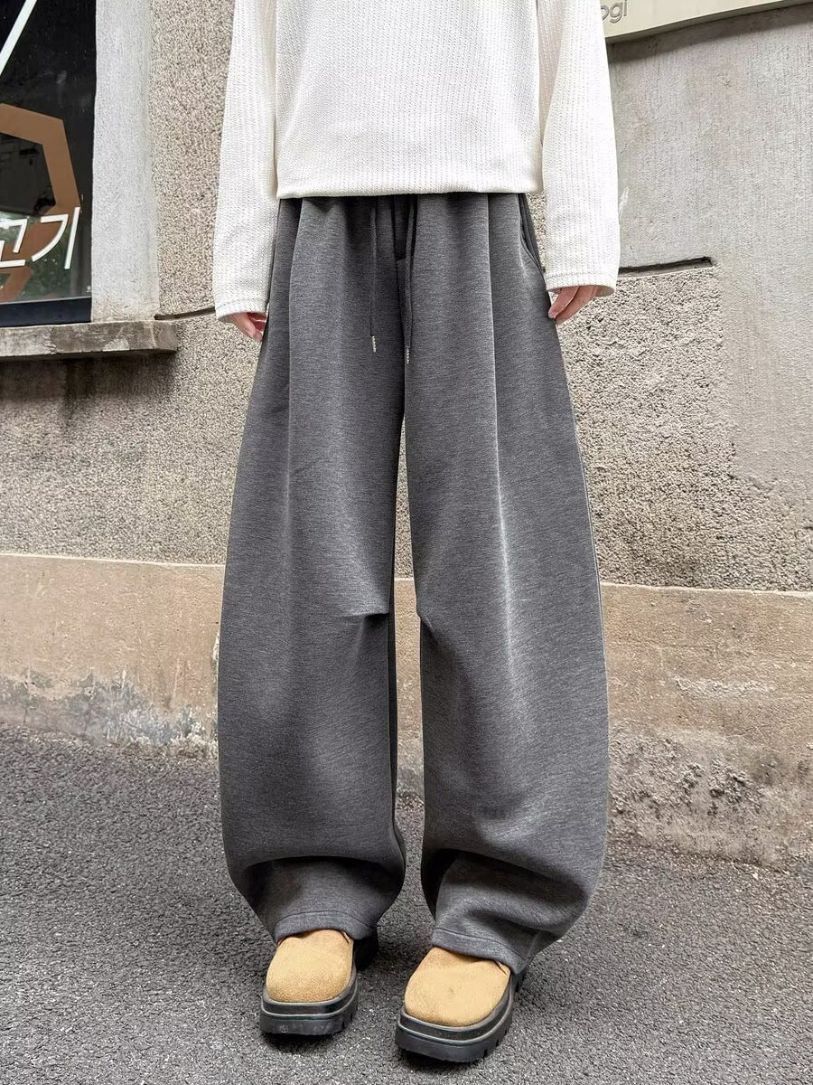 Men’s Old Money Wide-Leg Sweatpants – Casual Drape Style