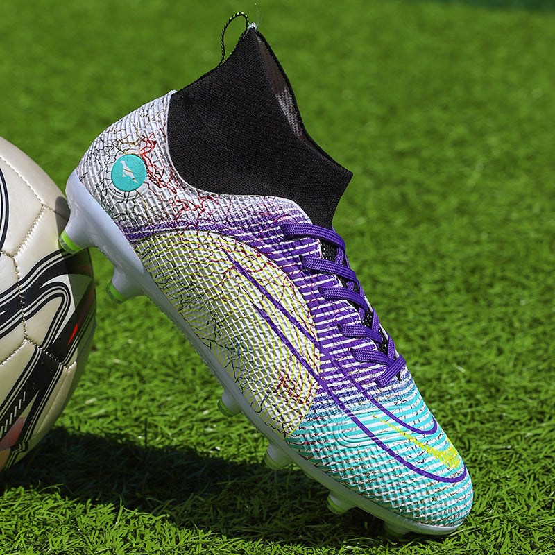 Couple High-Top Football Shoes – Colorful Training Cleats