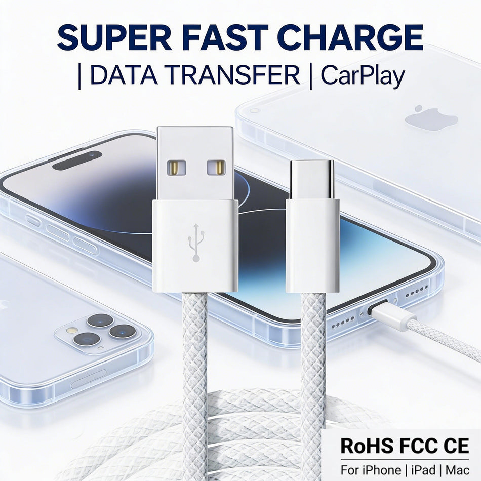 iPhone 17 Pro USB-C Braided PD Fast Charging Cable