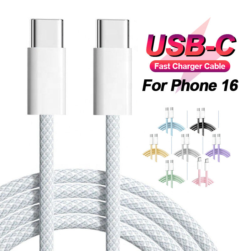 Macaron 60W Braided Dual Type-C Fast Charging Cable