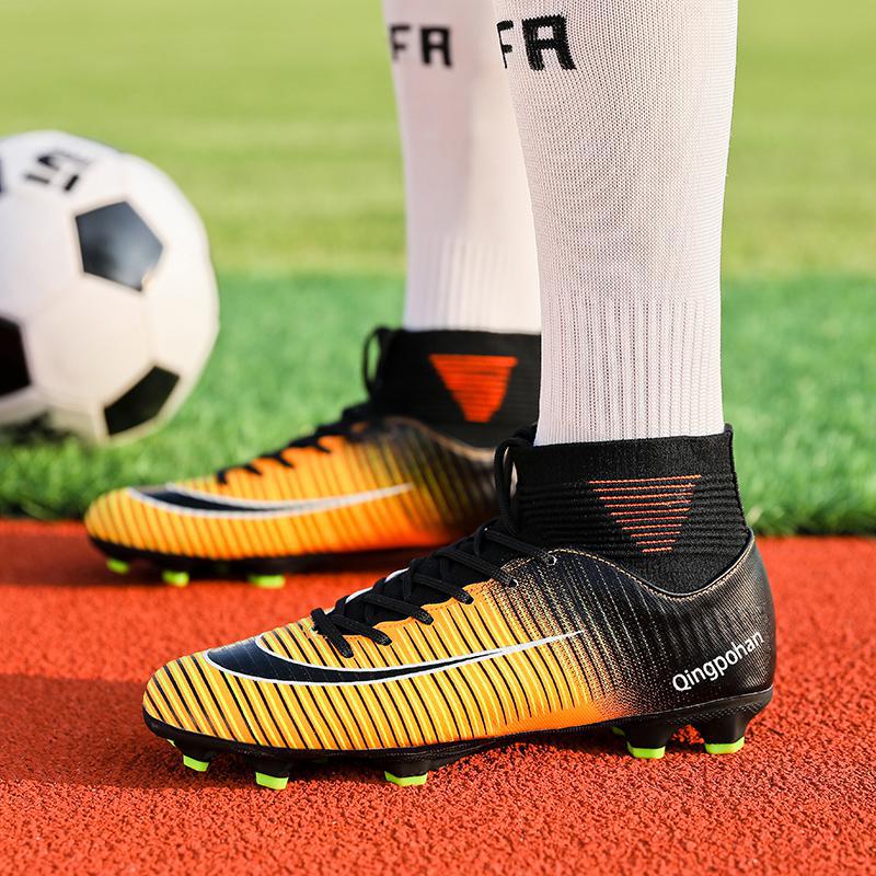 Men’s High-Top Football Shoes – AG TF Non-Slip Training