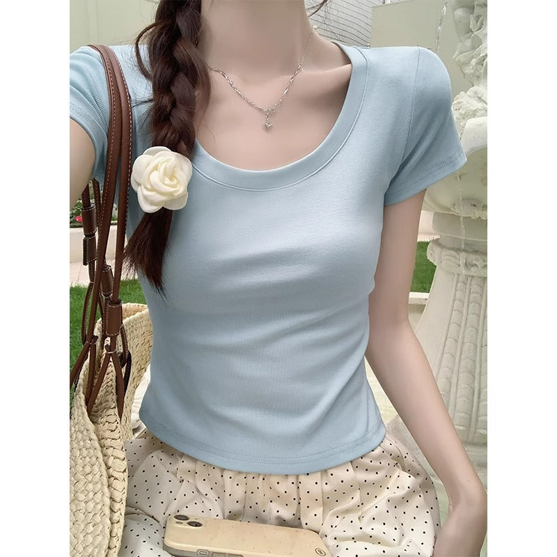 Slim Fit Casual Short Sleeve T-Shirt Women 2026