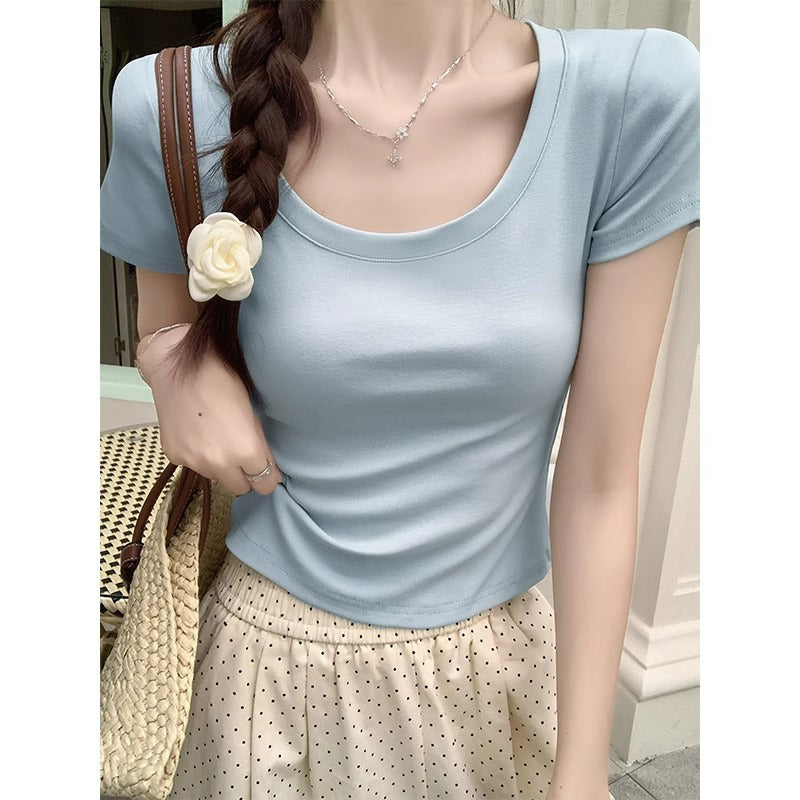 Slim Fit Casual Short Sleeve T-Shirt Women 2026