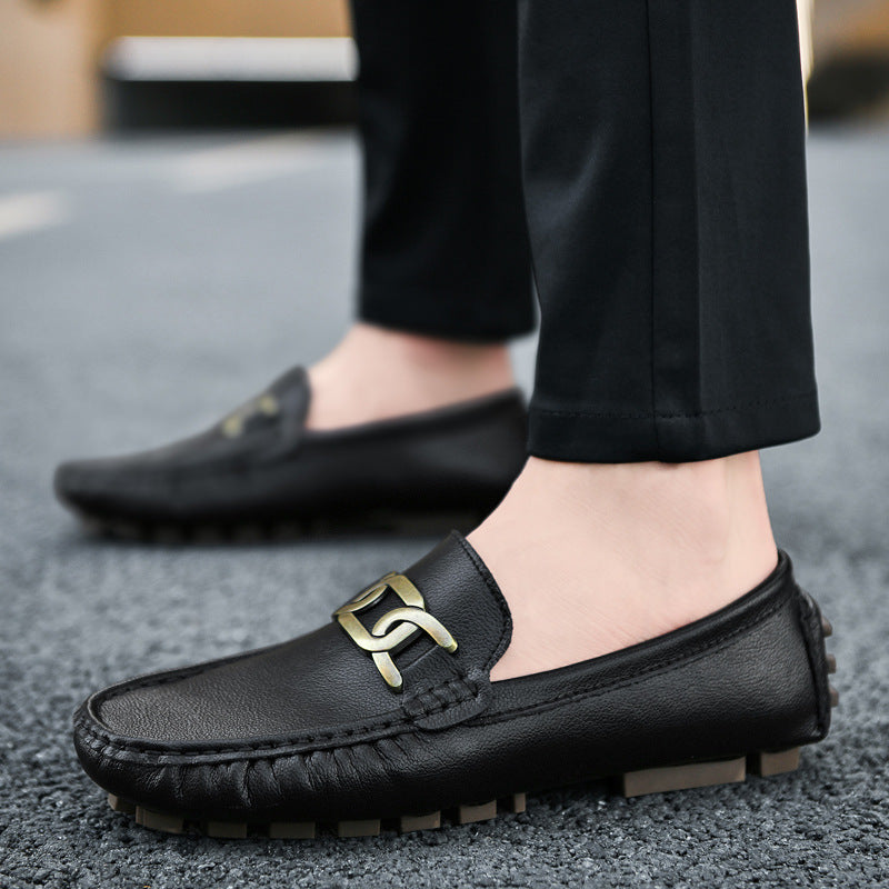 Men’s Large Size Slip-On Shoes – Breathable Casual Leather