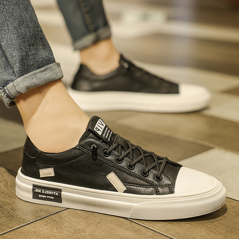 Men’s Slip-On Leather Sneakers – Casual Work Shoes