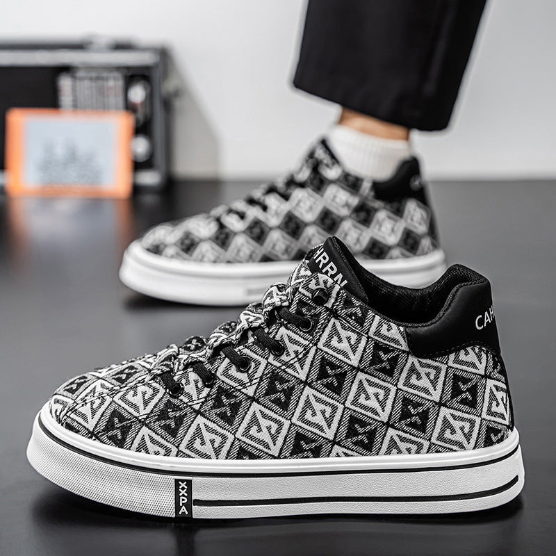 Men’s High-Top Canvas Slip-On Shoes – Breathable Casual