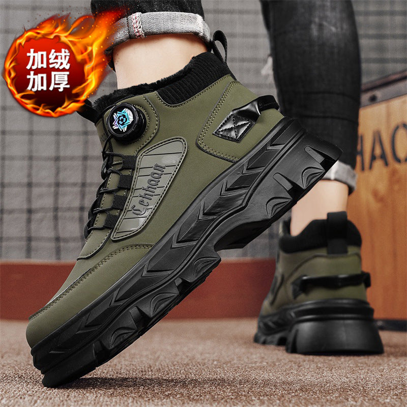 Men’s Winter Work Boots – Fleece-Lined Rotating Buckle