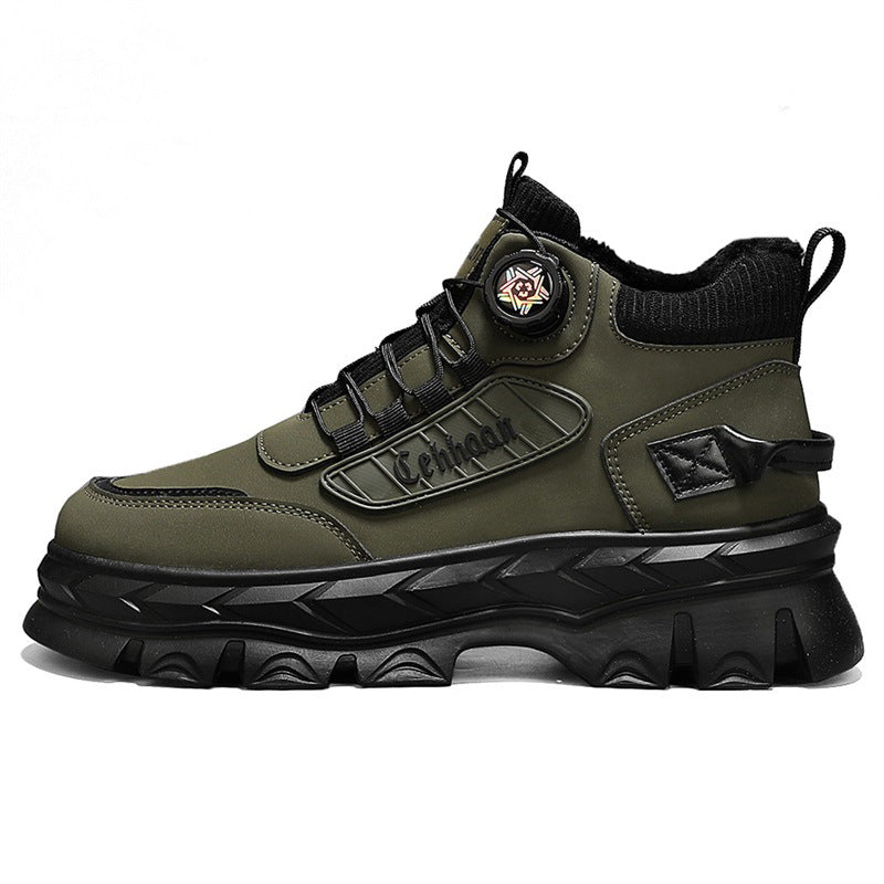 Men’s Winter Work Boots – Fleece-Lined Rotating Buckle