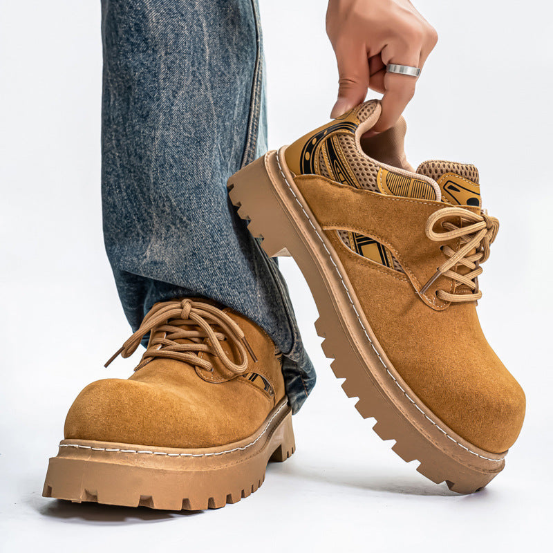 Men’s Outdoor Work Shoes – Thick Sole Breathable Casual