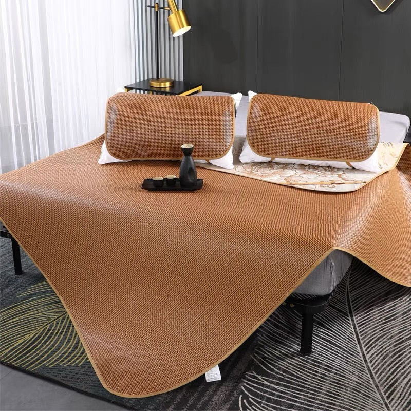 [2026 Arctic-Cool] Summer Rattan & Ice Silk Three-Piece Mat Set