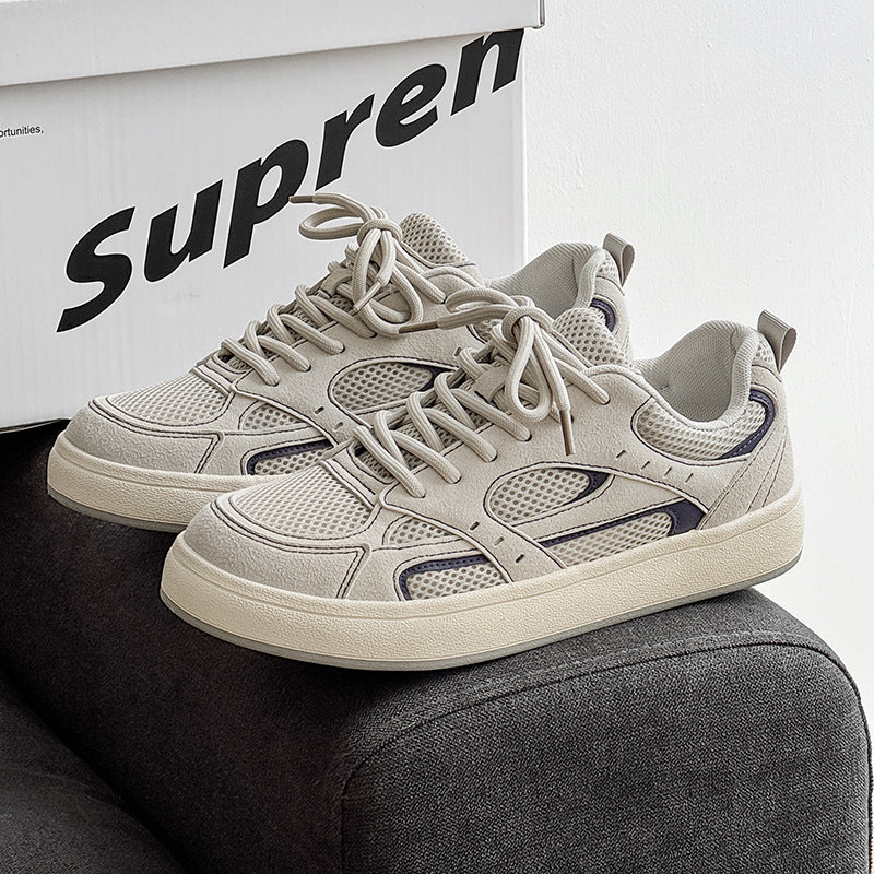 Men’s Breathable Mesh Sneakers – Height Increasing White Shoes