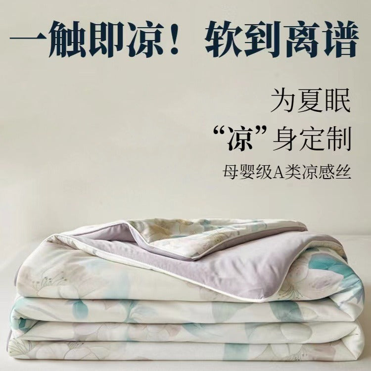[2026 Arctic-Gel] "Ice Cream" Cooling Silk & Tencel Summer Quilt
