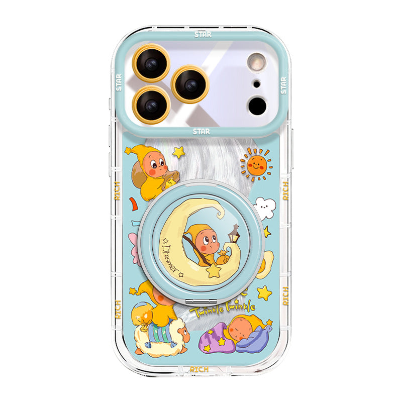 Cute Cartoon Rotating Phone Case with Stand