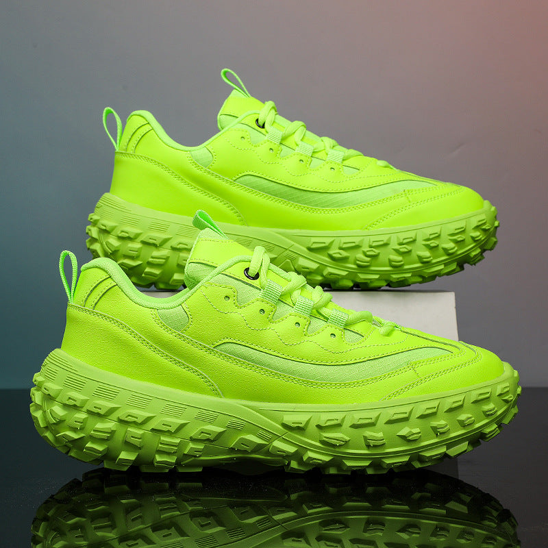 Men’s Fluorescent Green Chunky Sports Sneakers
