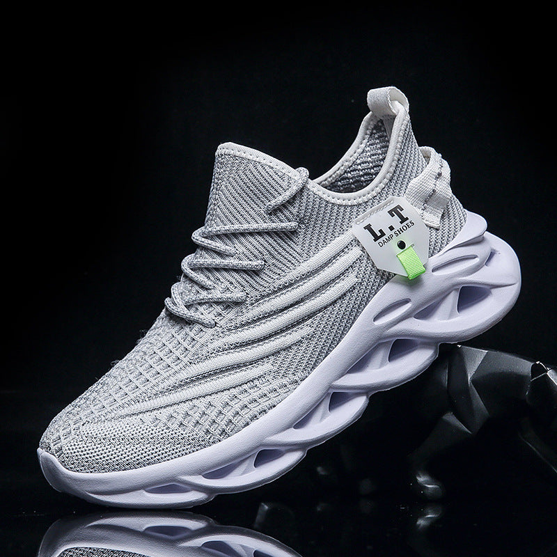 Men’s Blade Sole Breathable Running Sneakers Large Size