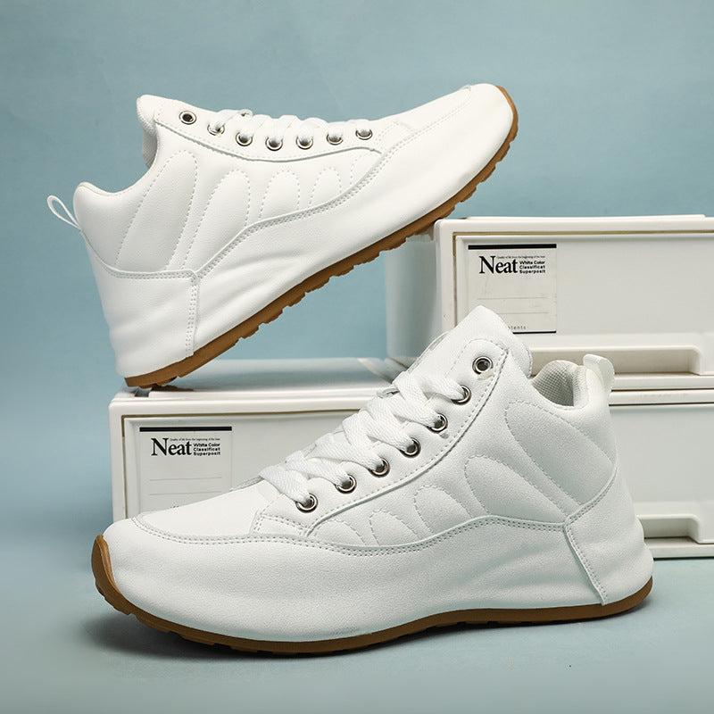 Men’s Mid-Top Leather Non-Slip Casual Sneakers