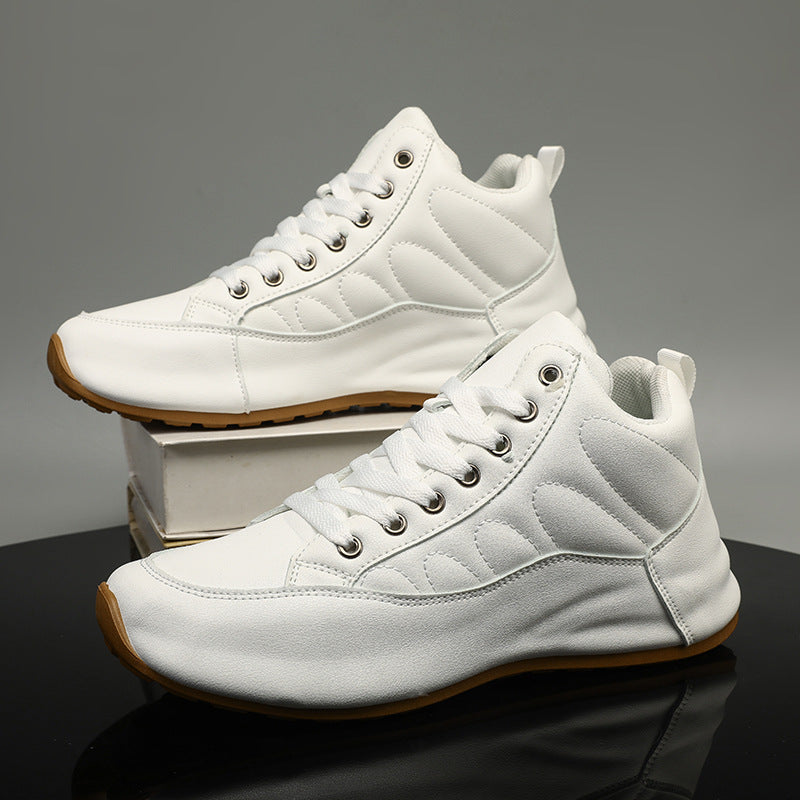 Men’s Mid-Top Leather Non-Slip Casual Sneakers