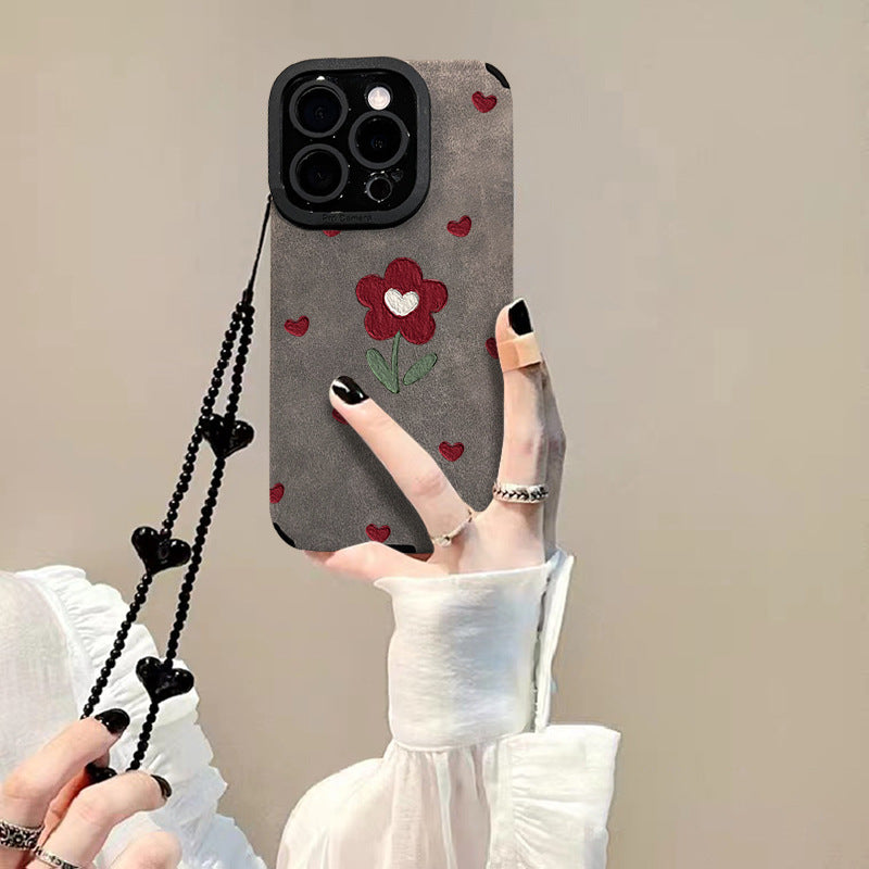 Love Little Red Flower Phone Case with Bracelet