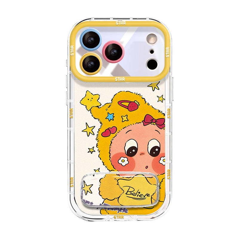 Cute Cartoon Phone Case with Mirror Bracket