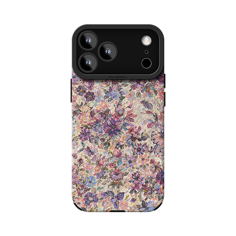 Oil Painting Purple Flower Phone Case Silicone