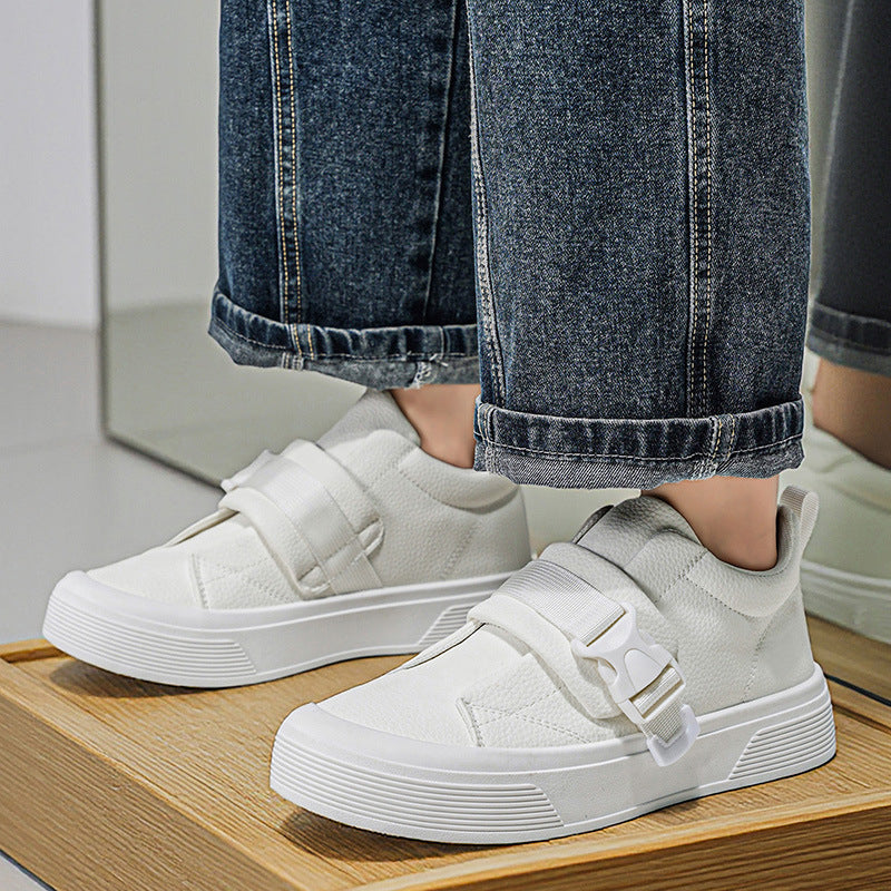 Men’s Mid-Top Leather Platform Sneakers Large Size